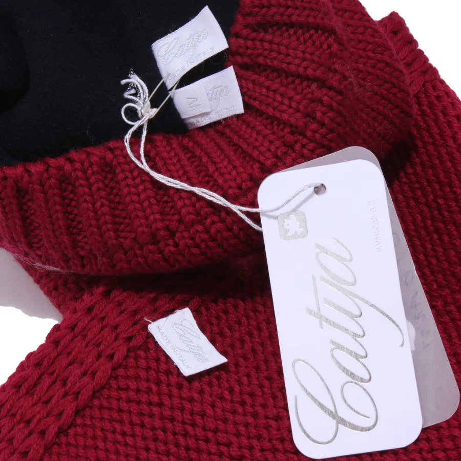 3828Y set sciarpa + cuffia bimba girl CATYA wool real fur scarf + beanie hat