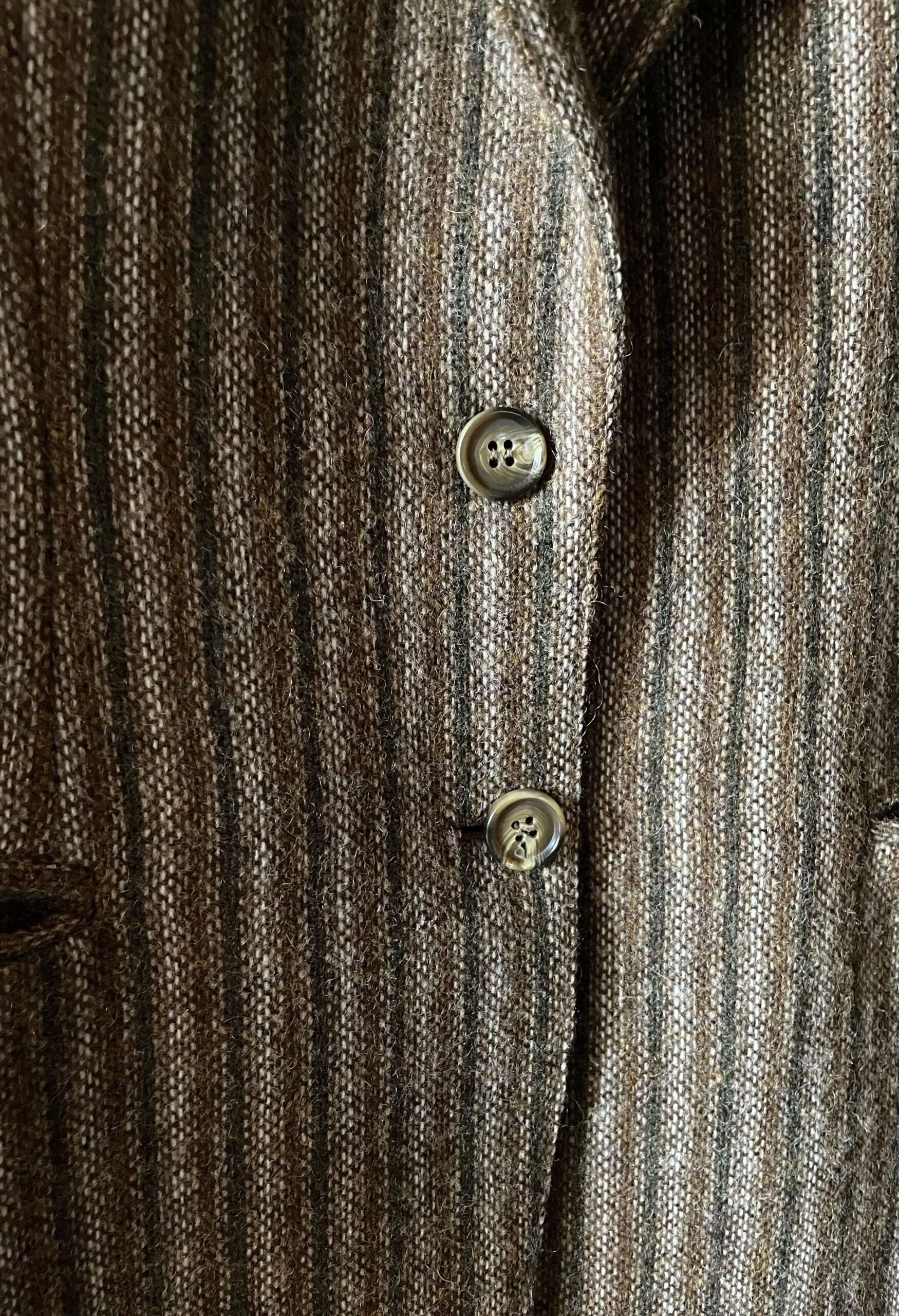 Blazer pura lana a righe toni terra vintage anni ’70