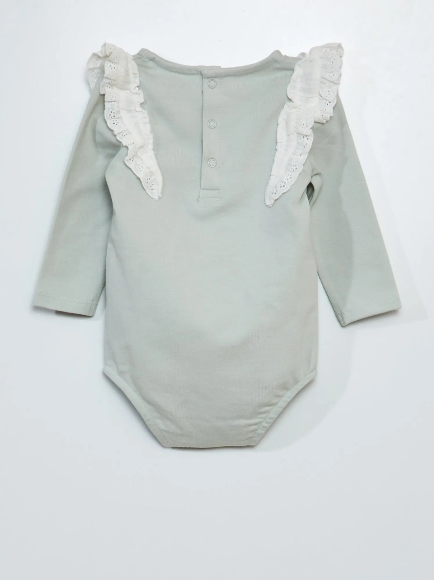 Body con ricamo punto inglese - BLU