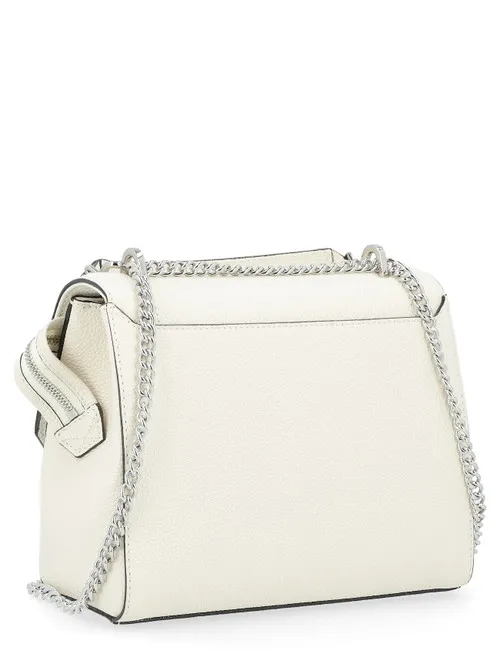 Borsa Lancel Ninon M Flap Bag color bianco neve