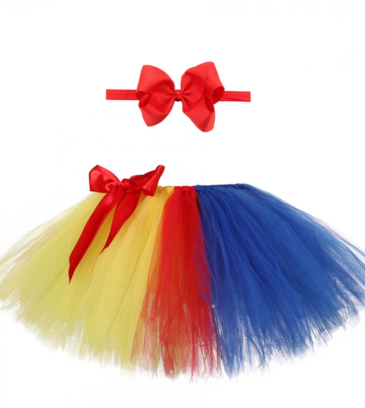 Gonna tutu bianca come la neve per bambine con fascia per capelli con fiocco Gonne soffici per ragazza principessa per la festa