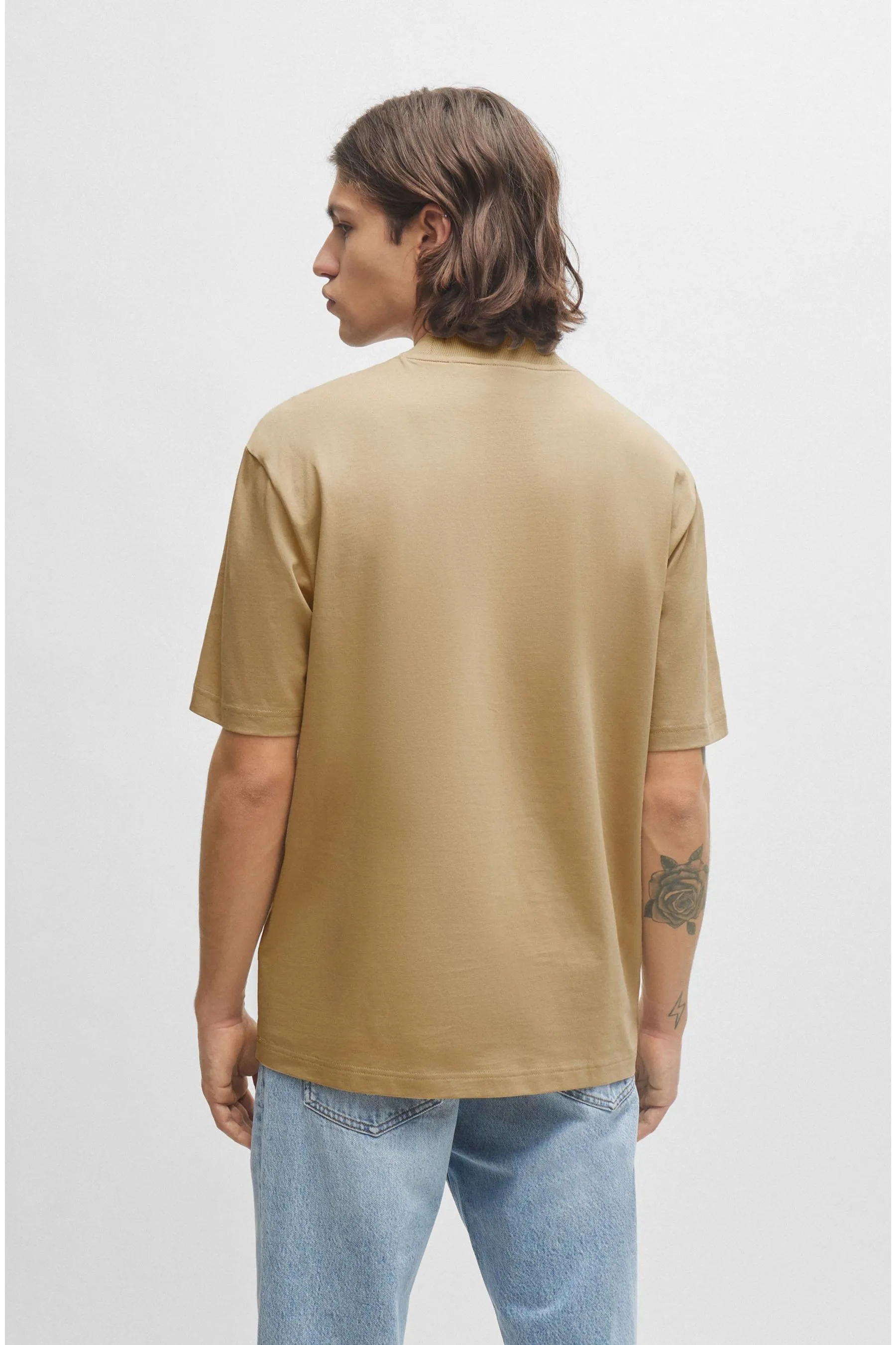 HUGO Blu - T-shirt oversize con logo applicato