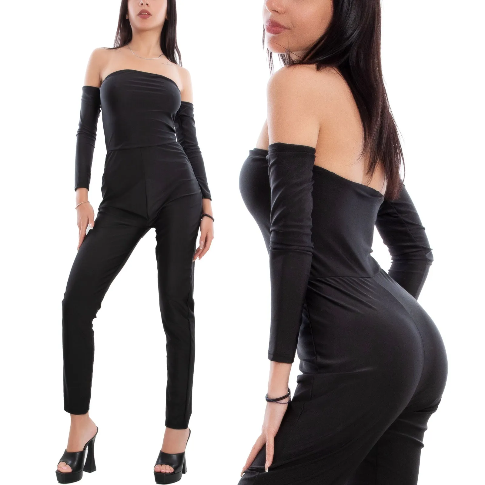 Overall  Tuta Maniche Staccate Scollata Sq-5883