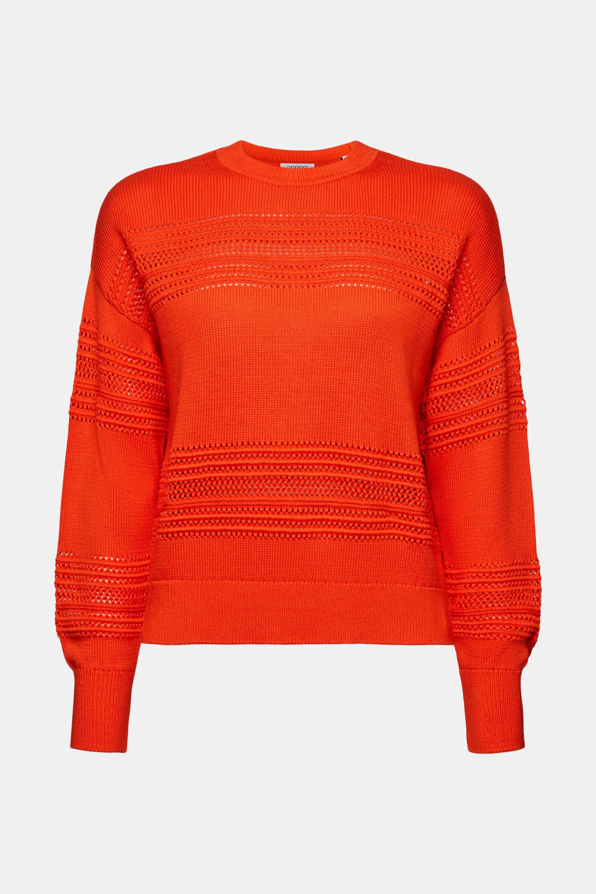 Pullover girocollo a maglia traforata