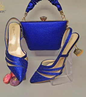 Qsgfc Vino Colore Moda Semplice Flash Diamante Decorativo Tacchi Alti Squisito Partito Scarpe Da Donna E Set Borsa
