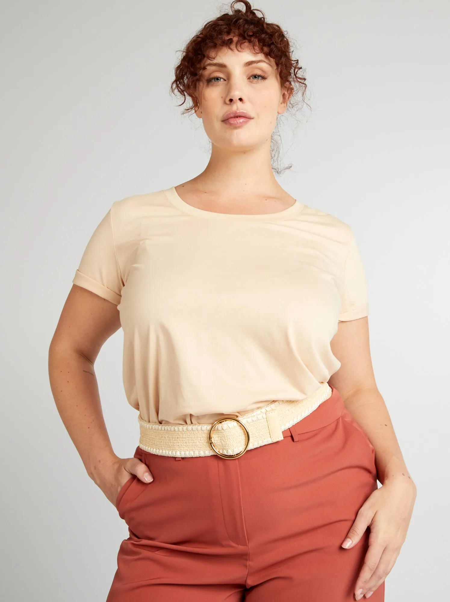 T-shirt tinta unita - BEIGE