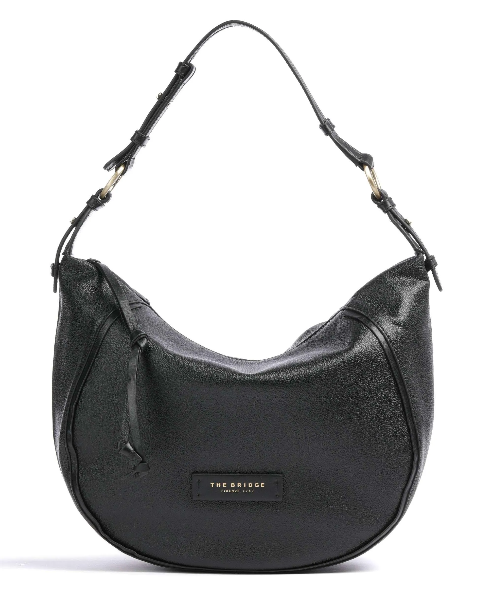  The Bridge Domitilla Borsa hobo pelle di vacchetta grana nero  