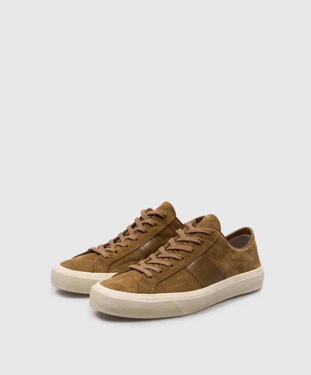 Tom Ford Scarpe da ginnastica CAMBRIDGE in camoscio marrone J0974LCL046N