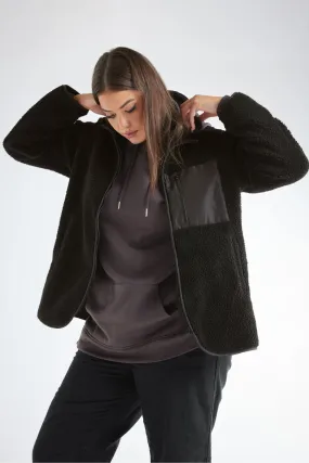 Yours Curve - Pile in nylon con tasca in sherpa